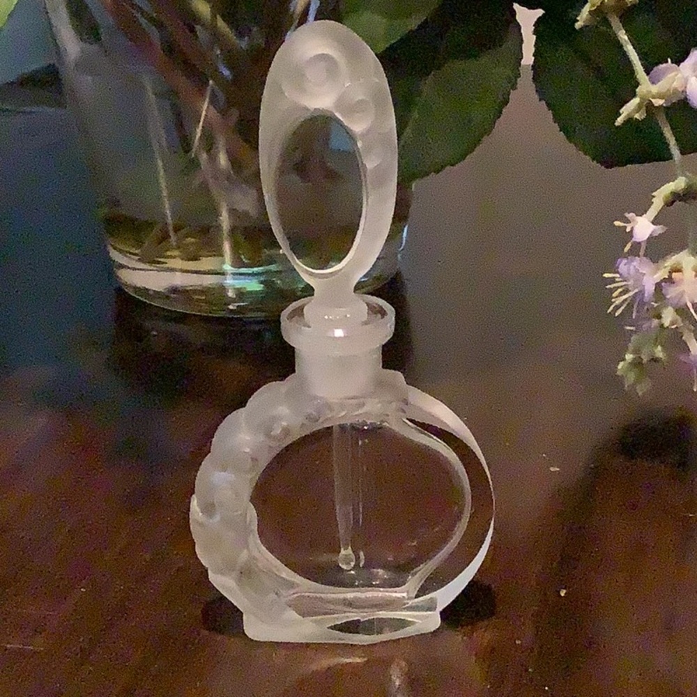 Vintage Czechoslovakia Frosted Perfume Bottle